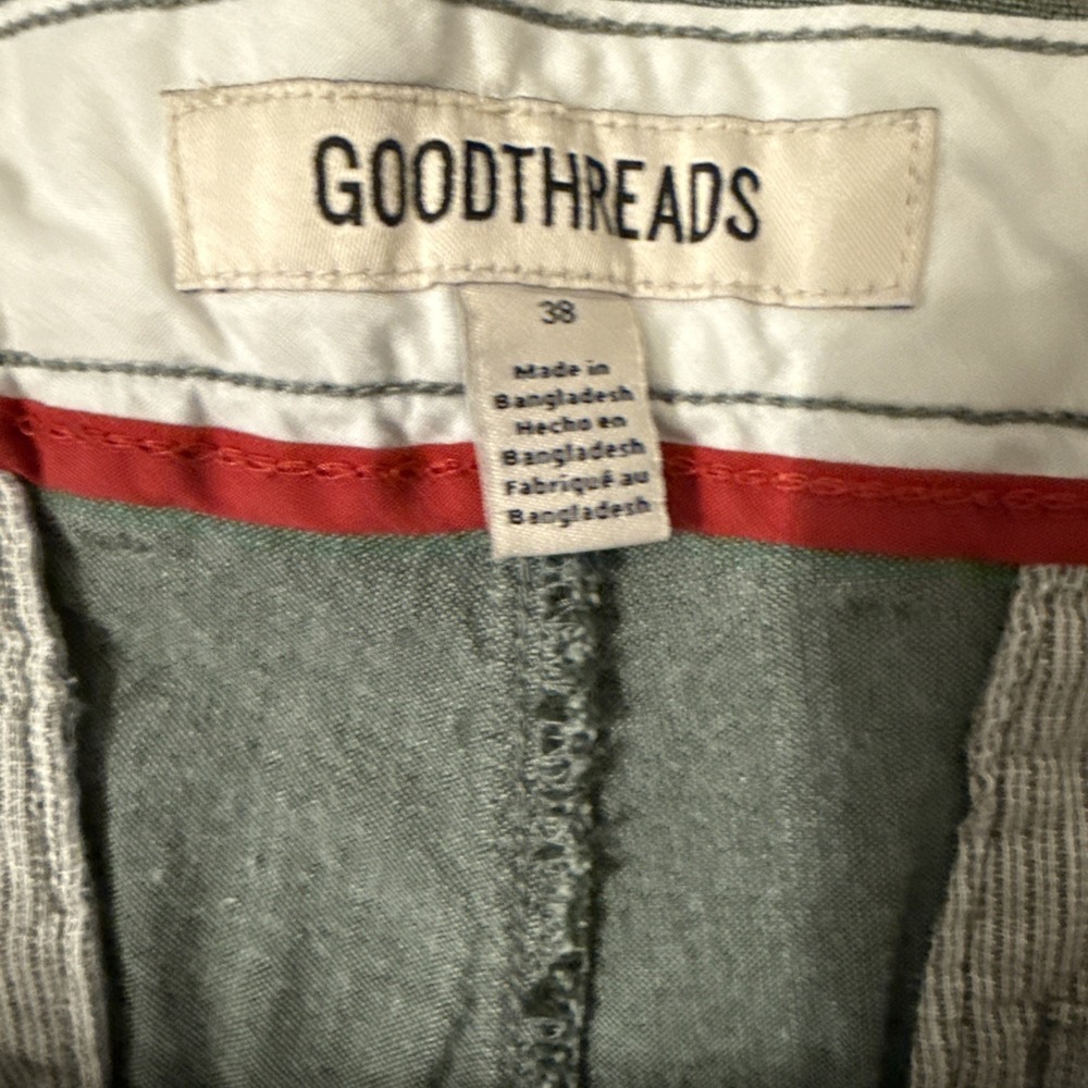 Goodthreads Mens Army Green Chino Shorts Size 38 Casual Stretch Preppy VGUC - Picture 5 of 8